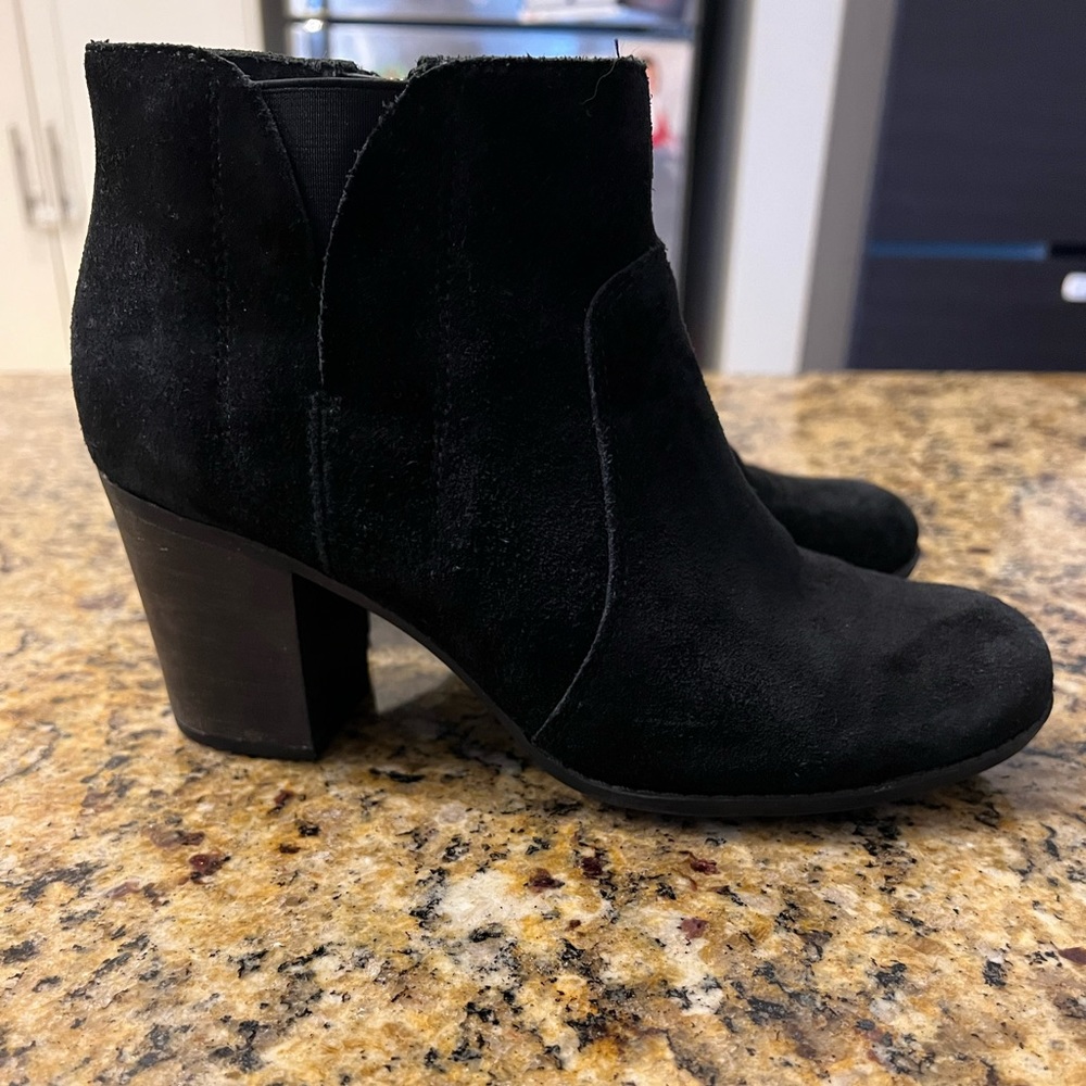 Clarks Black Suede Booties